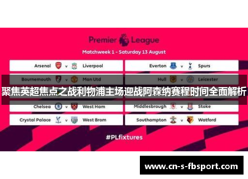 聚焦英超焦点之战利物浦主场迎战阿森纳赛程时间全面解析